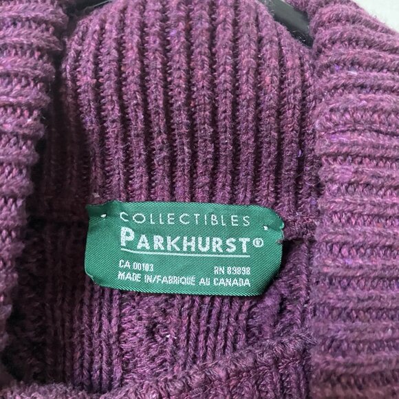 Vintage Parkhurst Turtleneck Sweater Womens Purple Cable Knit Made in Canada - Picture 4 of 7
